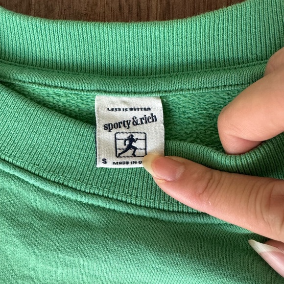 Sporty & Rich Cropped Crewneck Sweatshirt Green - Picture 5 of 5